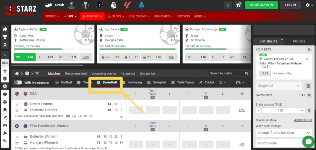 Basketball betting